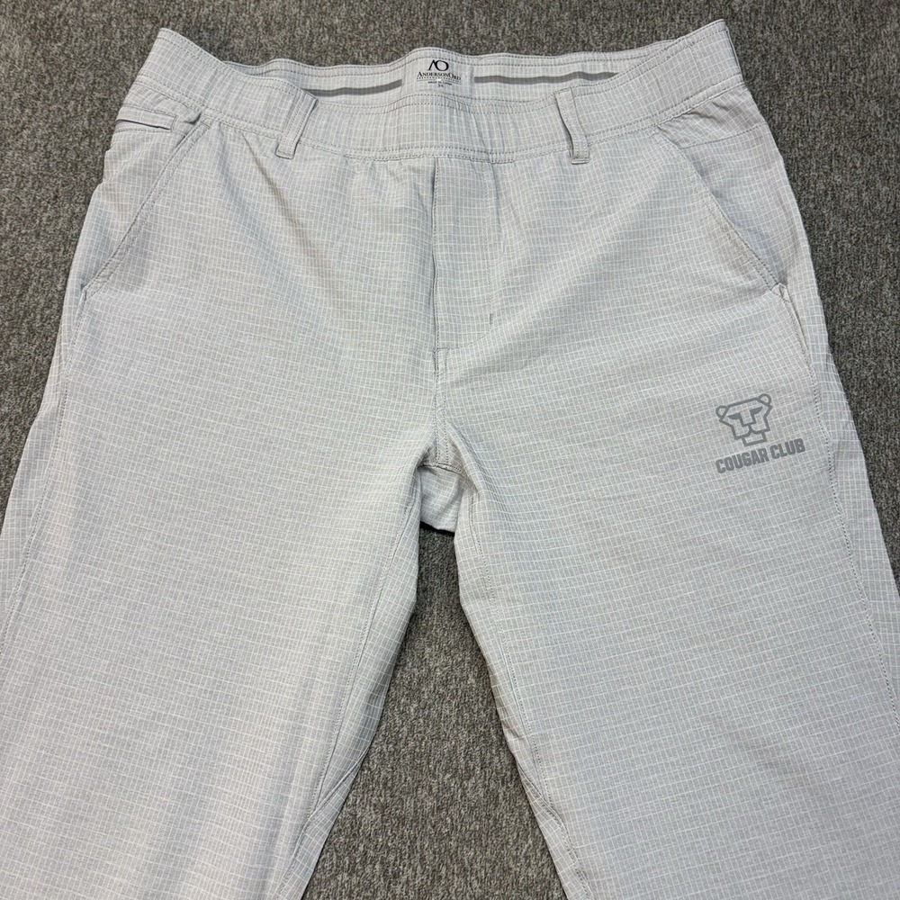 AndersonOrd 4 Way Stretch Pants Mens 34R Fits 36x29 Ripstop Gray Zip Tapered